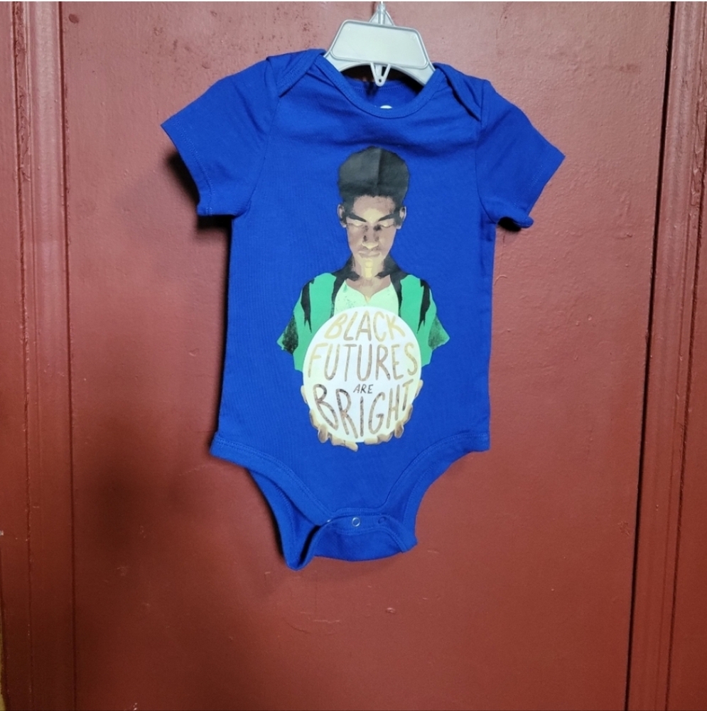 Black History Month Blue Toddler's  Graphic Baby Onesie Size 12M